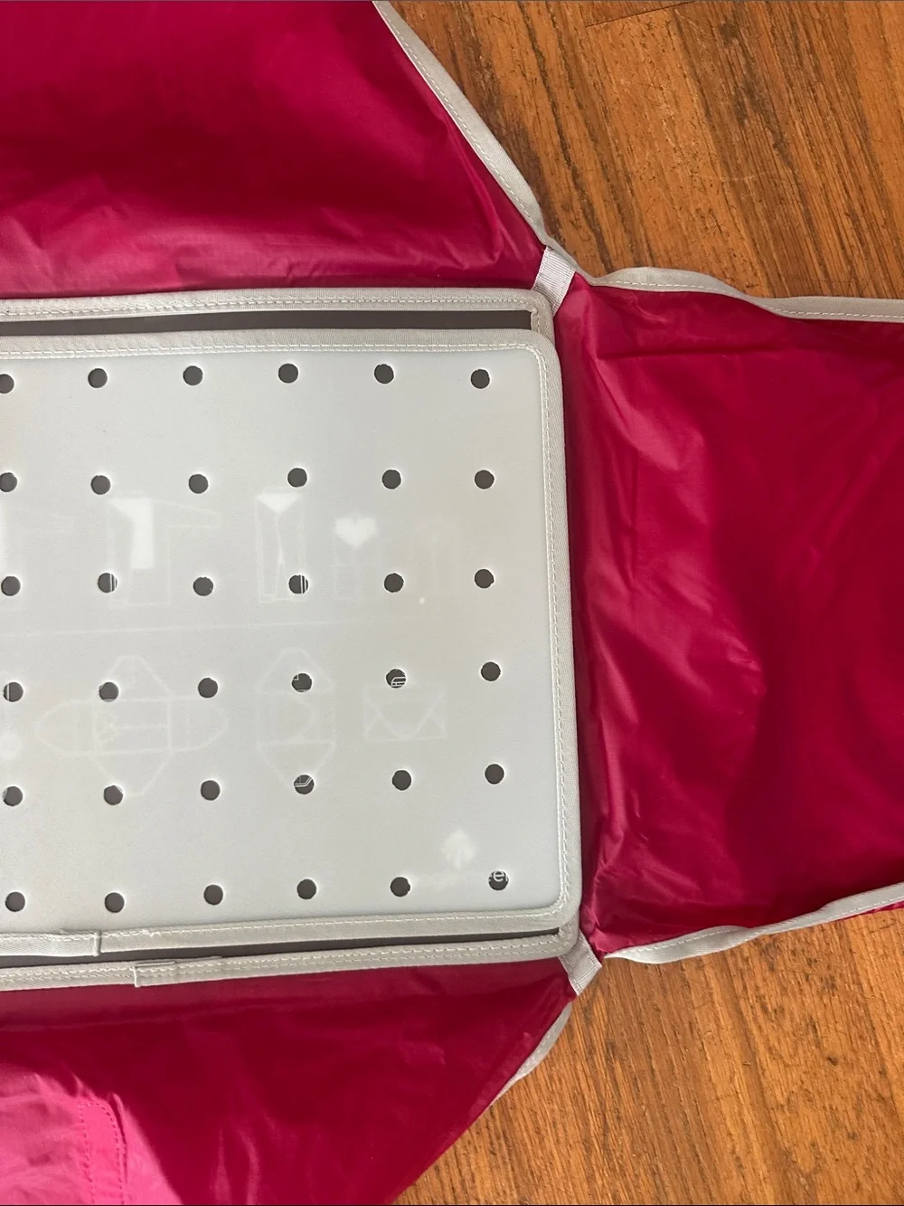 Red Travel Packing Folder with Gray Interior Panel